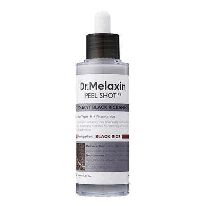 Dr.Melaxin Peel Shot Exfoliating Black Rice Ampoule 2.7 FL OZ / 80 ml + Kojic Acid Turmeric Spray 6.7 FL OZ / 200 ml