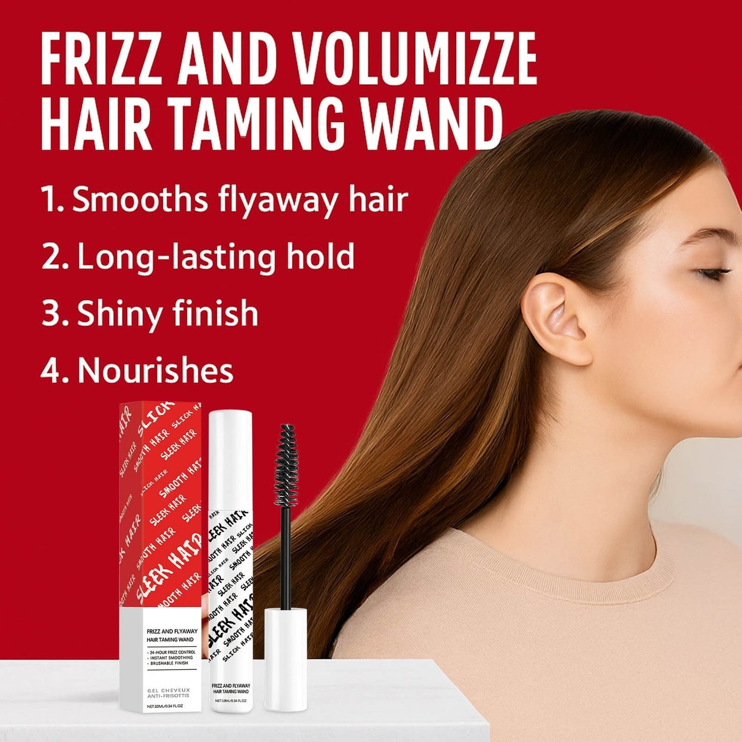 Frizz & Flyaway Hair Taming Wand – Lightweight Gel Control Stick for Smooth, Sleek Hair, Anti-Frizz Styling, 10ml-Shop