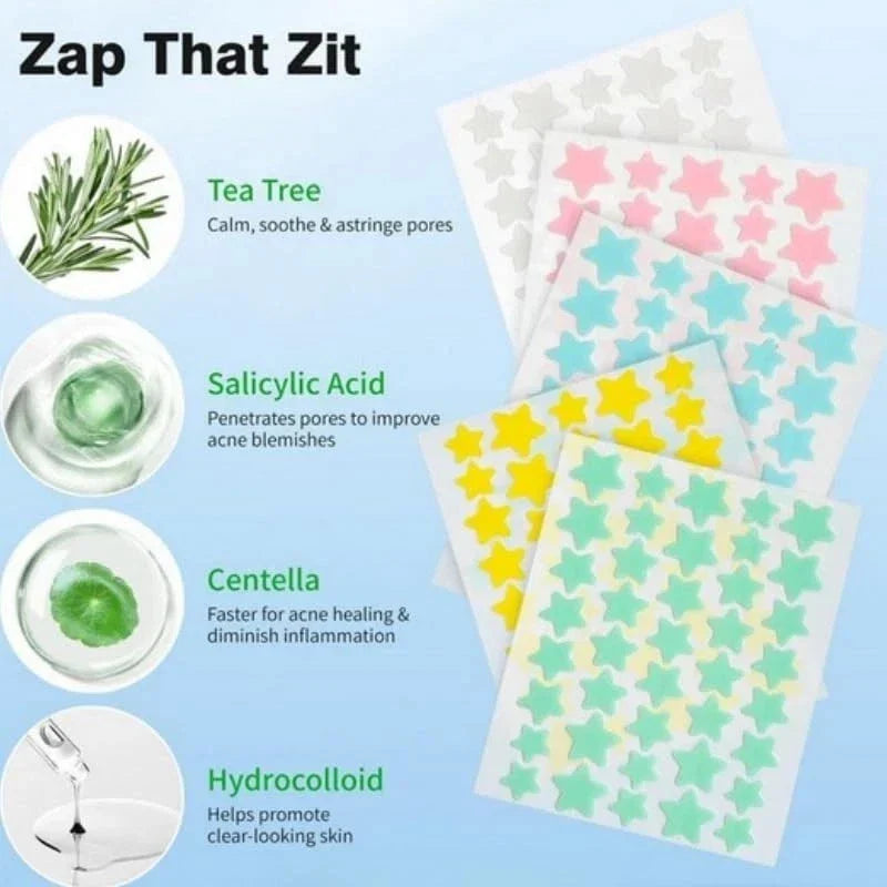 Pimple Patches for Face, 200 Pcs in 5 Sizes & Colors, Hydrocolloid Acne Treatmen-Shop