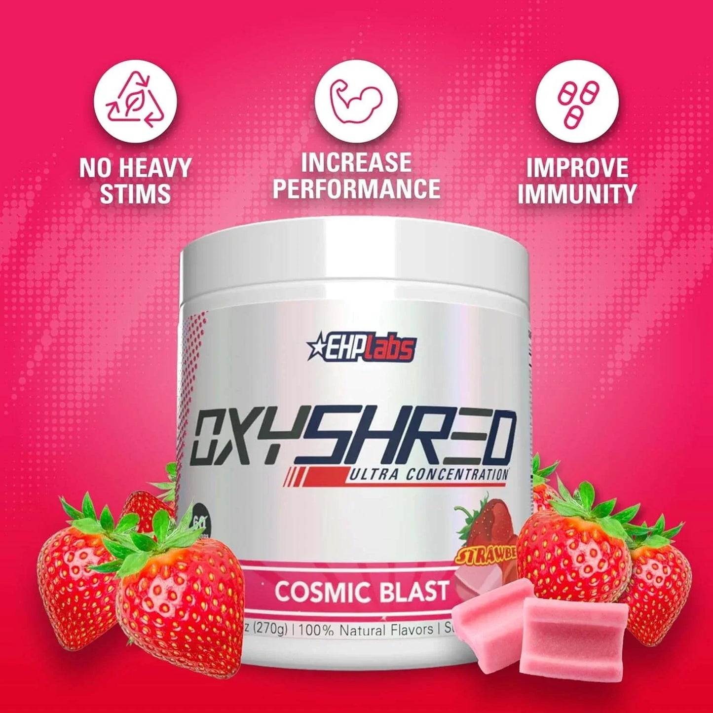 EHP Laps, OxyShred, Fat Burner, Cosmic Blast, Strawberry, 10.16 oz (288 g)-Shop